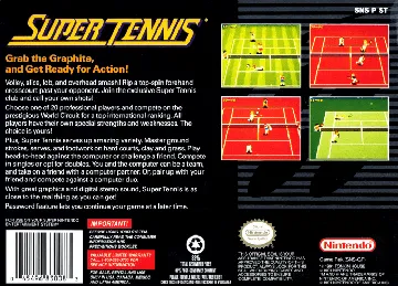 Super Tennis (USA) (Arcade) box cover back